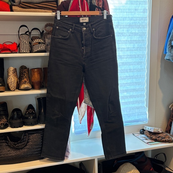 Agolde Riley High Rise Straight Crop Jeans - Picture 1 of 4